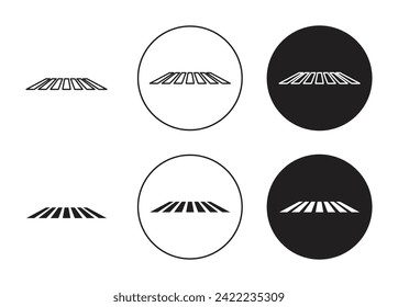 Zebra Crossing Vector Illustration Set. Street Walkway Traffic Sign in Suitable for Apps and Websites UI Design Style.