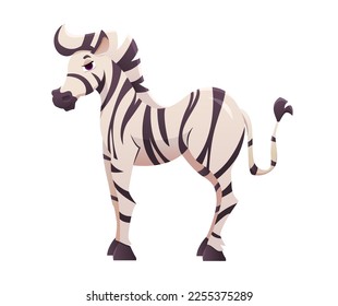 
Zebra. Cute Cartoon Character Isolated on a White background. Vector illustration.
