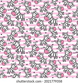 zebra cute pattern kids tshirt design