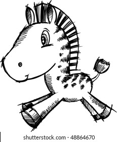 Zebra Doodle Sketch Vector Illustration