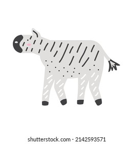 icono de carácter de estilo de doodle de cebra