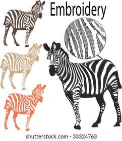 zebra embroidery design
