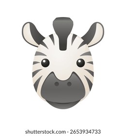 Símbolo de ilustração de ícone de zebra Emoji. Símbolo de vetor animal Emoticon Design Vetor Clip-art.