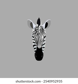 Zebra Face Head Vectors Illustrations on white background.