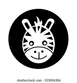 Zebra Face Icon illustration design