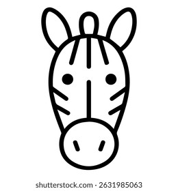 Icono de cara de cebra sobre fondo blanco Vector
Animales de icono de línea de Vector