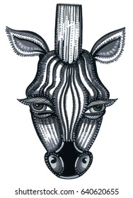 ZEBRA face pattern cartoon animal, zebra print vector