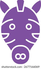 Zebra face ícone vetor único ilustração