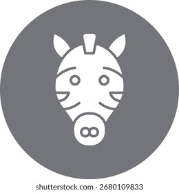 Zebra face ícone vetor único ilustração
