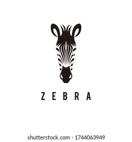 Zebra Face Stripes Logo Design Illustration