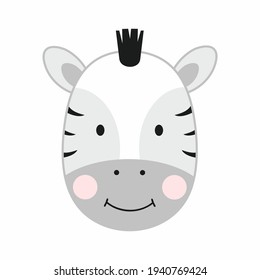Zebra face in vector format.