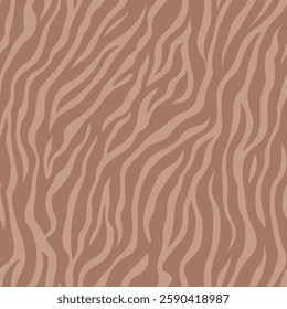 Zebra fashion pattern, African animal skin texture, Seamless repeating vector pattern, brown colors