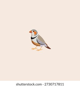 Zebra Finch Symbol flaches Vektordesign.