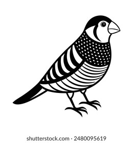 Zebra Finch Silhouette Artistic Nature Design