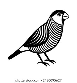 Zebra Finch Silhouette Artistic Nature Design