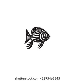 Zebra Fish Illustration design logo