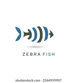 zebra fish logo. abstract fish logo