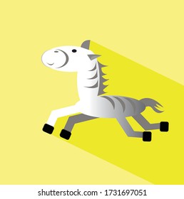 zebra flat design icon illustration