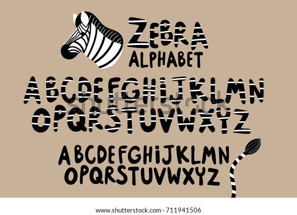 Zebra Font Hand Written Alphabet 600w 711941506 