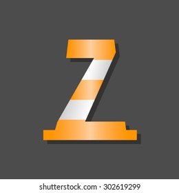 Zebra font, letter Z