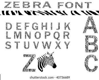 zebra font vector