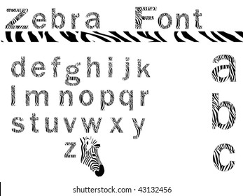 zebra font vector