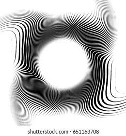 Zebra frame. Black stripes on white background, circle