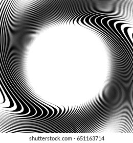Zebra frame. Black stripes on white background, circle