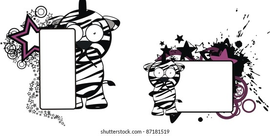 zebra funny cartoon copyspace in vector format