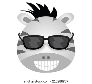 zebra funny cartoon wearing glasses