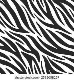 Zebra fur pattern. Vector animal print. Seamless fashion textures