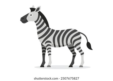 Zebra Giraffe animal isolated flat vector illustration on white background.