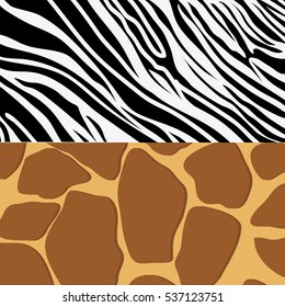 zebra and giraffe animal print pattern image vector illustration design 