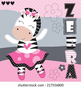 zebra girl vector illustration