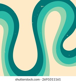 Zebra groovy square blue tone background.