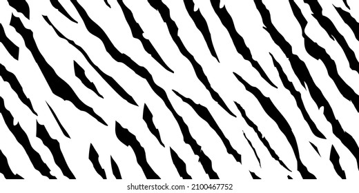 Zebra Grunge Texture. Black Tropical Fur. Black Stripe Zebra. Jungle Animal Pattern. Nature Zebra Texture. Black Wild Tiger. African Tiger Vector. Cute Zebra Tropical Background. Stripe Animal Pattern