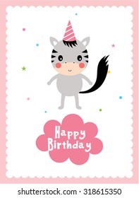 zebra happy birthday greeting card