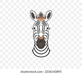 Zebra head, animals and african savannah, colored graphic design. Nature, wildlife, safari, zoo, wilderness and fauna, vector design and illustration