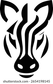 Icono de Arte vectorial de color negro de cabeza de cebra 