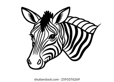 zebra head clipart vector illustration
