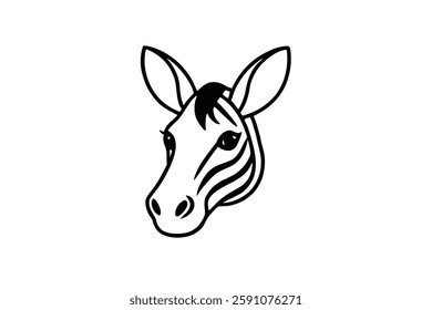zebra head clipart vector illustration
