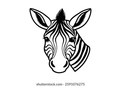 zebra head clipart vector illustration

