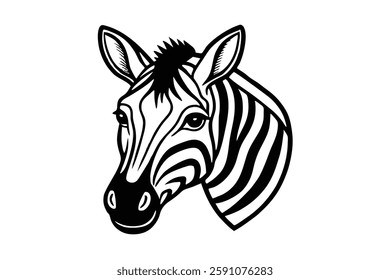 zebra head clipart vector illustration
