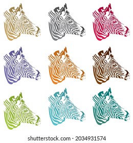 Zebra Head Icon Vector Illustration. Zebra Head Silhouette Isolated On A White Background
