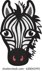 Zebra Head Icon - Vector Illustration