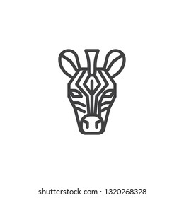 Zebra head line icon. linear style sign for mobile concept and web design. 
