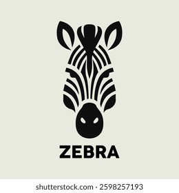Zebra head logo black and white vector