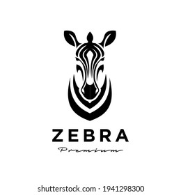 Diseño de iconos de logotipo de cabeza de zebra