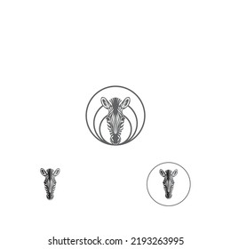 Zebra Head logo on white background template inspiration