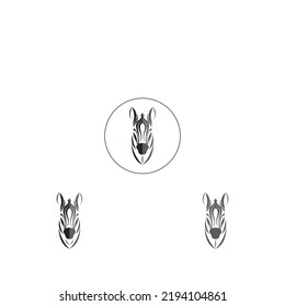 Zebra Head logo on white background template inspiration